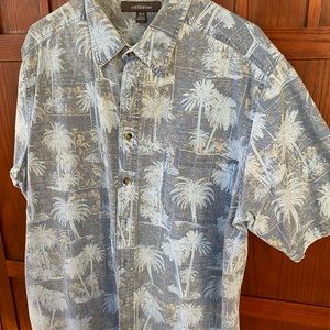 Big & Tall Croft & Barrow® Vacation Button-Down cotton Tropical print Sh…